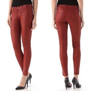 NWOT J BRAND Red Coated Skinny Jeans